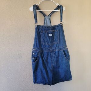 Levis Overalls Xlarge Womens Relaxed Fit Medium Wash Denim Shortall Romper